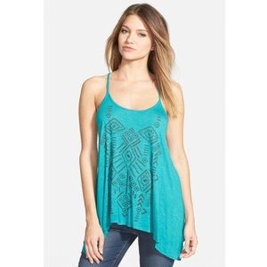 $25 Sun Shadow Boho Tribal Print Tank Top Large